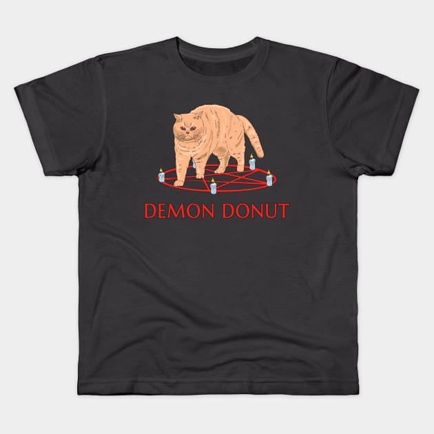 Demon Donut Kids T-Shirt by dunkindonutcat